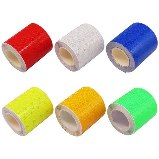6 Rolls Reflective Tape, High-Visibility Waterproof Self-Adhesive Safety Strips for Outdoor Use on Clothing, Vehicles, and Trailers(Multicolor,2 Inch) 2 Inch