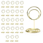 Table Number Holders, 24PCS Mini Place Card Holders-Gold