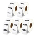 5 Rolls Consecutive Number 0001 to 5000 Label Bundle