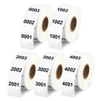 5 Rolls Consecutive Number 0001 to 5000 Label Bundle