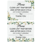 2 Pcs Lint Trap Magnet Sign Lint Trap Reminder Sticker Hotel Essentials Sign Host Sign For Dryer for Laundry Room Dryer Maintenance Home Organization (4.75 x 3.5 in）