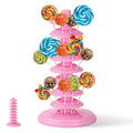 PRETYZOOM Pink Adjustable Multi-Tier Lollipop Stand Candy Display Rack for Parties Weddings Store Use 10.62X5.31X5.31 Inch Lollipop Holder for Kids and Events