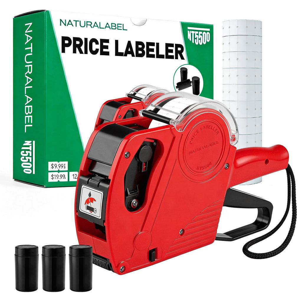 NATURALABEL 1-Line 8-Digit Price Gun Kit (Model NT5500, Red)