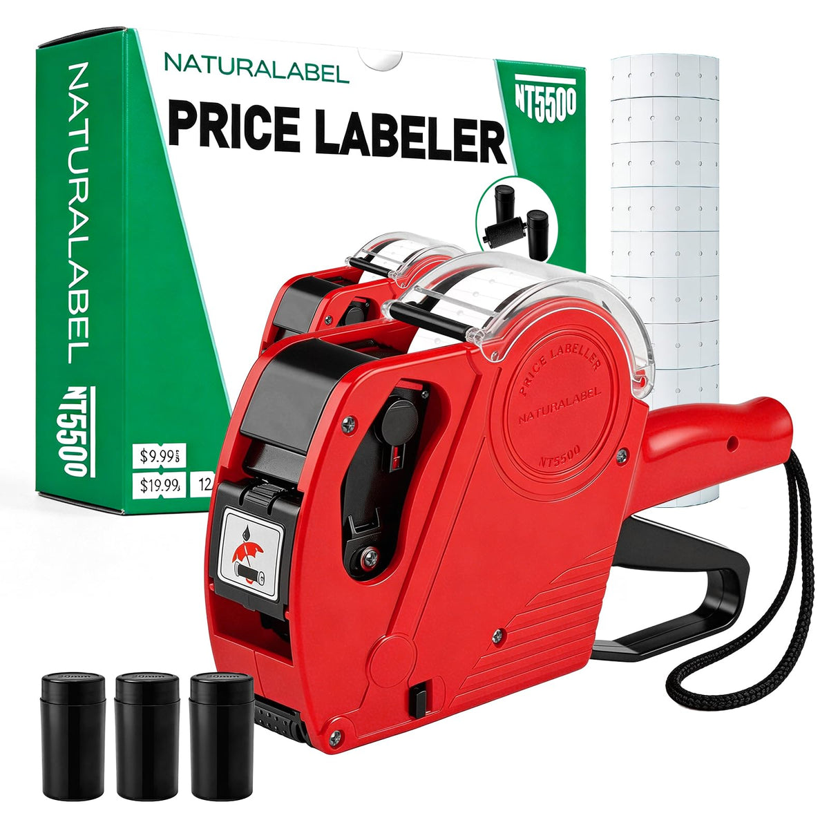NATURALABEL 1-Line 8-Digit Price Gun Kit (Model NT5500, Red)