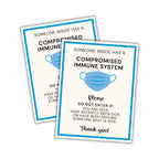 Immune Compromised Person Inside Door Sign 6pk 8.5x11” Mask Please Wear Home Healthcare Hospice Immunocompromised Individual