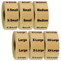 750 PCS XS-2XL Clothing Size Strip Labels