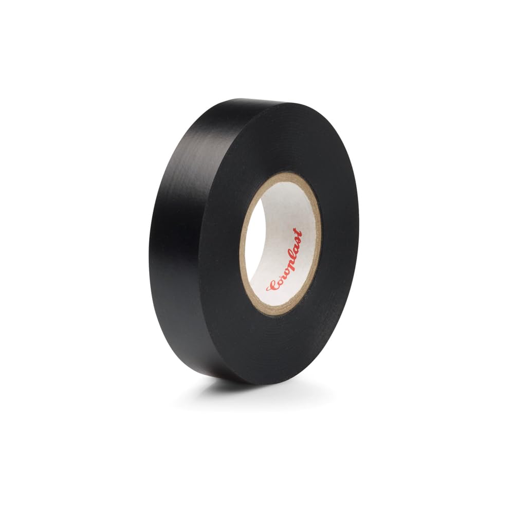 Eurotech Coroplast 651MSX-19-33-BLK PVC Wire Harness Tape, Acrylic Adhesive, Black, 0.15mm Thick, 19mm Width, 33m Length, Class A Abrasion Resistance, -25 to 125C