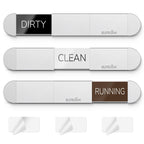 3 Status Dishwasher Clean Dirty Running Sign, Aluminum Dishwasher Magnet Silver - 3 Options