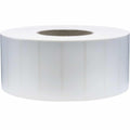 White perforated thermal transfer labels for laser and inkjet printers, 3x1 inch, 5500 count on 3-inch core.