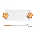 Mud Pie White Ceramic Figural Smores Tray White With No Text