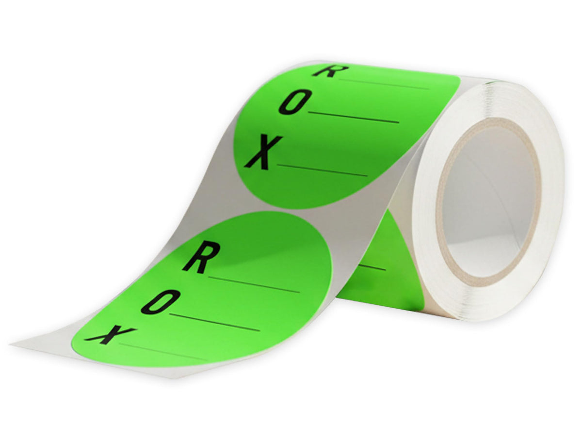 ROX Received Opened Expires Labels - 1.5 Inch Round Inventory Stickers, 1000 Labels Per Roll for Containers, Bottles,Jars, Canning & Storage