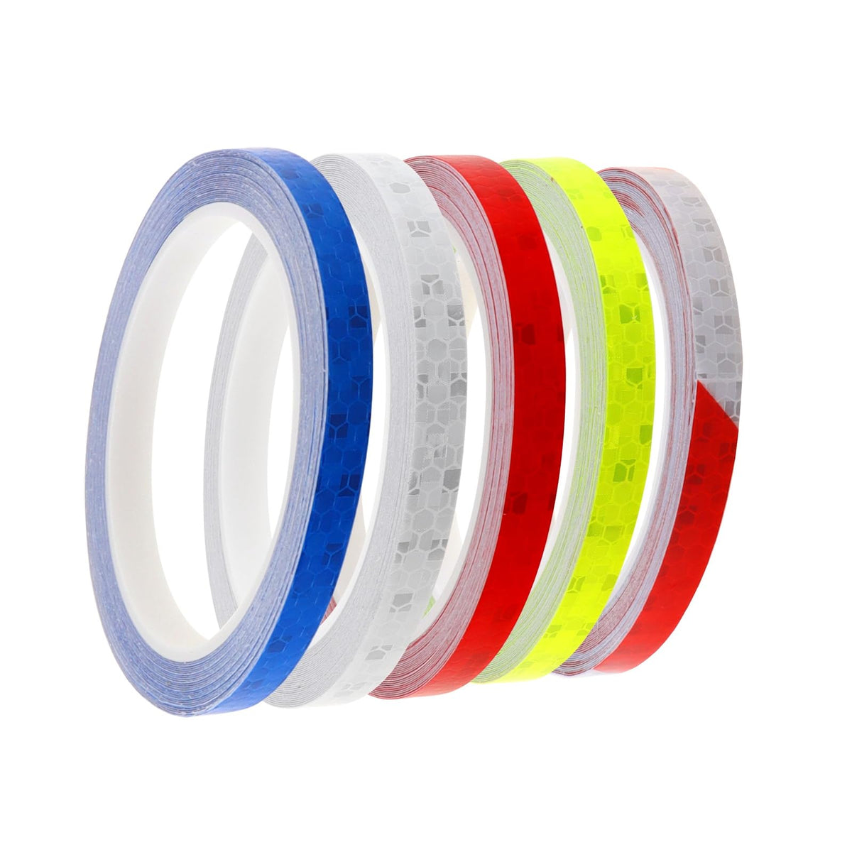 Self-Adhesive Reflective Tape - 5 Rolls Waterproof High Visibility Safety Strips for Cars, Bikes, Motorcycle, Mailbox, Helmet, Gear | 10mm x 8m, 5 Colors