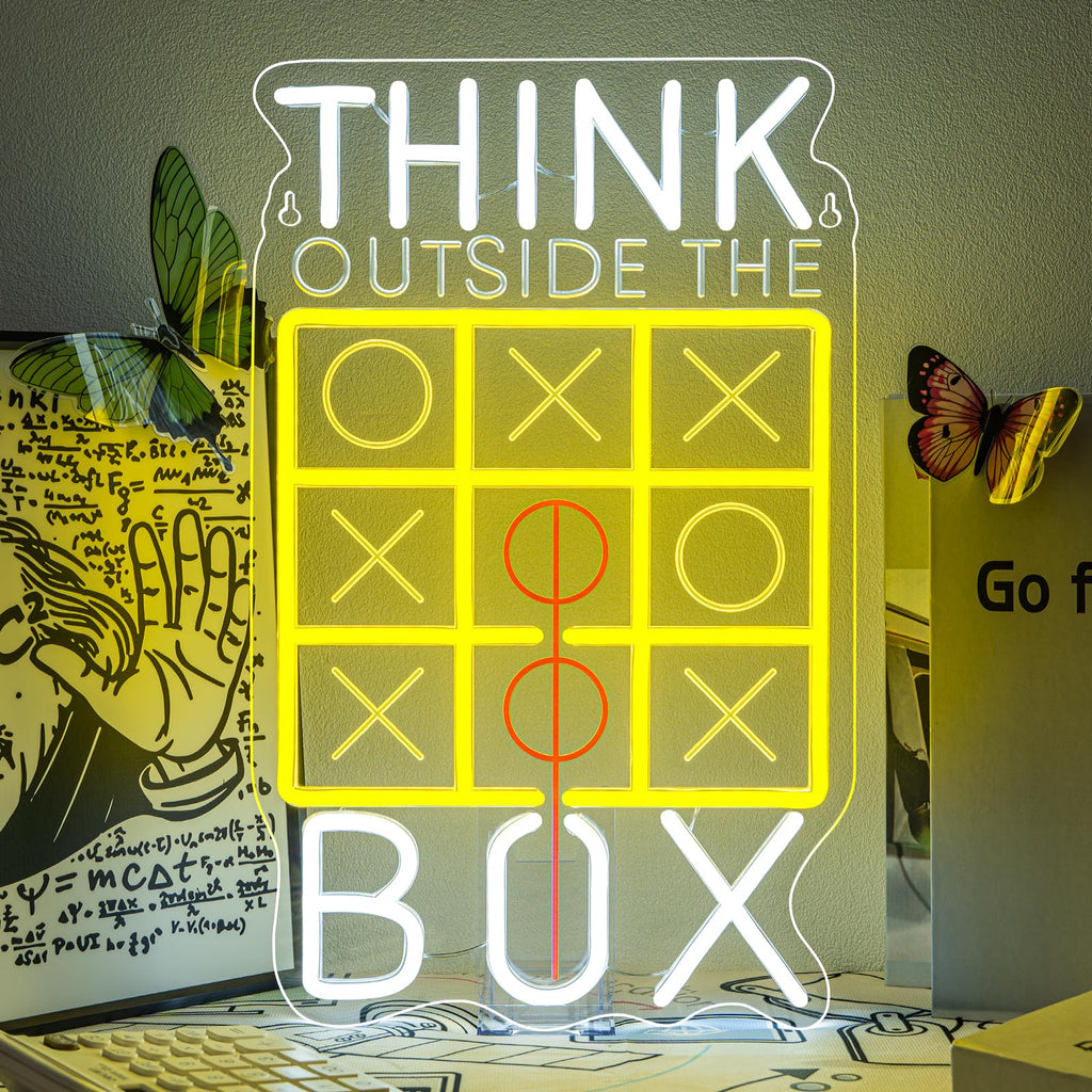 Horseneon Think Outside The Box Neon Sign Classroom Neon Light for Student