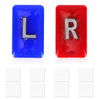 2pcs Radiographic Ray Markers with 8pcs Adhesive Strips, Clear Epoxy Resin with Letters L & R Reusable & Washable Small Rectangle Radiology Markers for Secure Attachment
