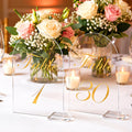 Arch Wedding Table Numbers 1-30 with Stands, 6"×4"Gold Table Numbers
