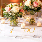 Arch Wedding Table Numbers 1-30 with Stands, 6"×4"Gold Table Numbers