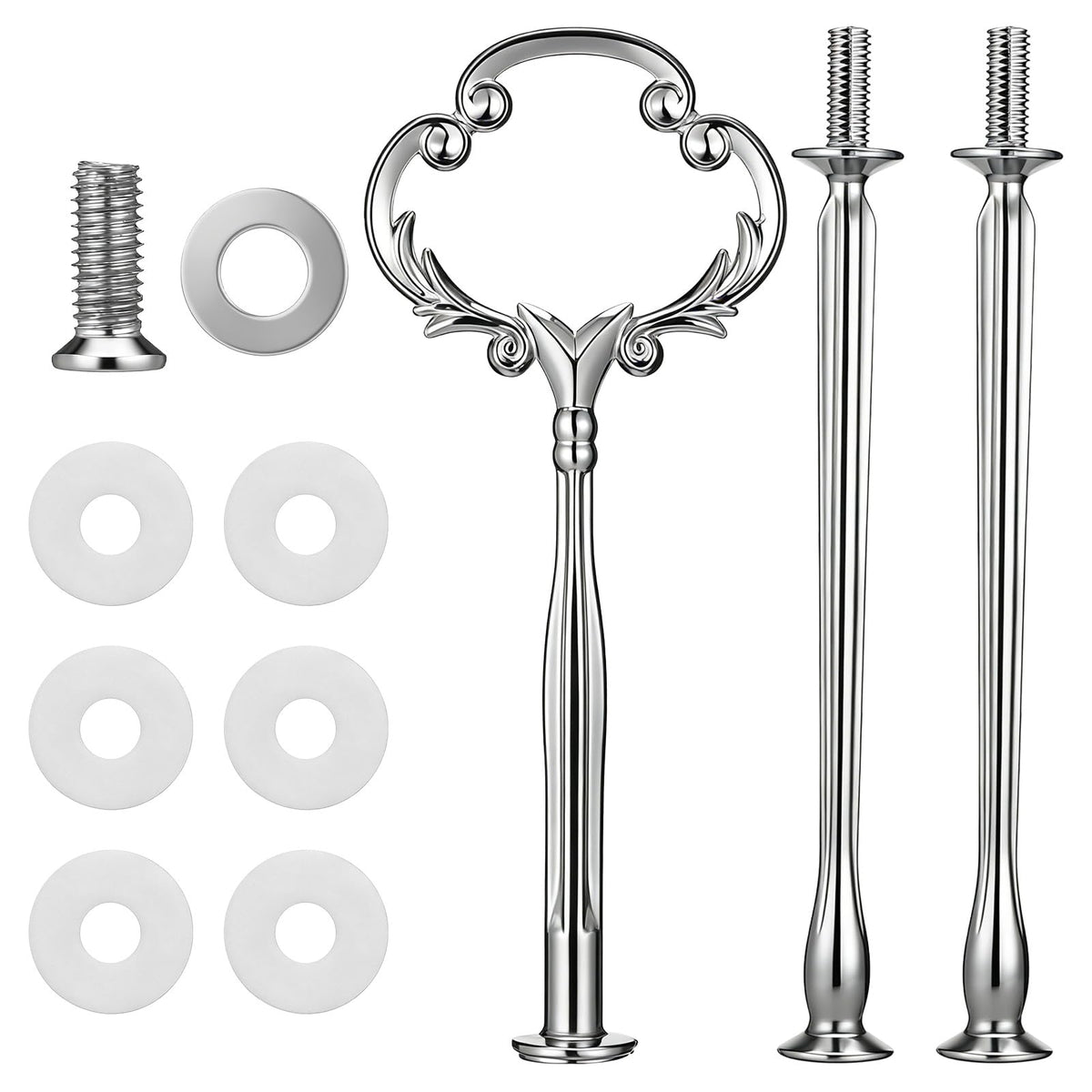 Silver Tiered Tray Hardware 3 Tier Serving Tray Cake Stand
