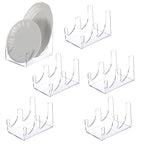 6 Pcs Plate Dinnerware Display Stand, 2-Tier China Platters Holder, Acrylic Plate Stands for Display Clear Kitchen Cabinet Organizer