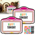 2 Pack Wedding Bottle Service Sign with Letter Stickers Pink