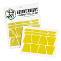 Bright Knight Decals Fire Helmet Tetrahedrons - Set of 16 Reflective Yellow Trapezoid Fire Helmet Stickers - 3M Vinyl with Acrylic Adhesive for Firefighters, Helmets, Laptops & Bumpers, Pack of 2