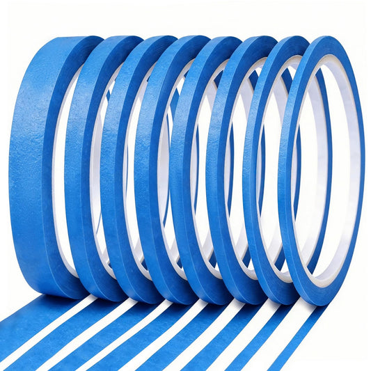 EFOK 8 Rolls Pinstripe Tape, Line Thin Masking Automotive Tape for DIY, Paint, Auto, Art Crafts, Anti-UV, Total 216 Yards (Blue) Blue