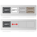 Dishwasher Magnet Clean Dirty Sign 7 x 2 Inch 4 Options with Running Dirty Cleaning Empty Options Silver Acrylic Clean Magnet Indicator for Kitchen Family Routines Organization Sliver