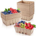 Reallnaive 20 Pack Natural Pulp Fiber Berry Baskets 3 Pint