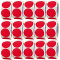 ChromaLabel 2-inch round colored stickers in red, permanent sticky dots for color coding, 15 rolls with 500 labels each