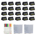 20 Pack Acrylic Chalkboard Signs with 8 Liquid Chalk Markers & 2 Cleaning Cloths, Reusable Double Sided Mini Table Signs