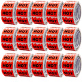 ChromaLabel fluorescent red-orange flame-shaped all-purpose stickers, 1.25-inch, hot imprinted, 500 labels per roll, case of 15