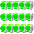ChromaLabel 3-inch fluorescent green round sticker labels, matte finish, removable color-coding labels, 500 per roll, case of 15.