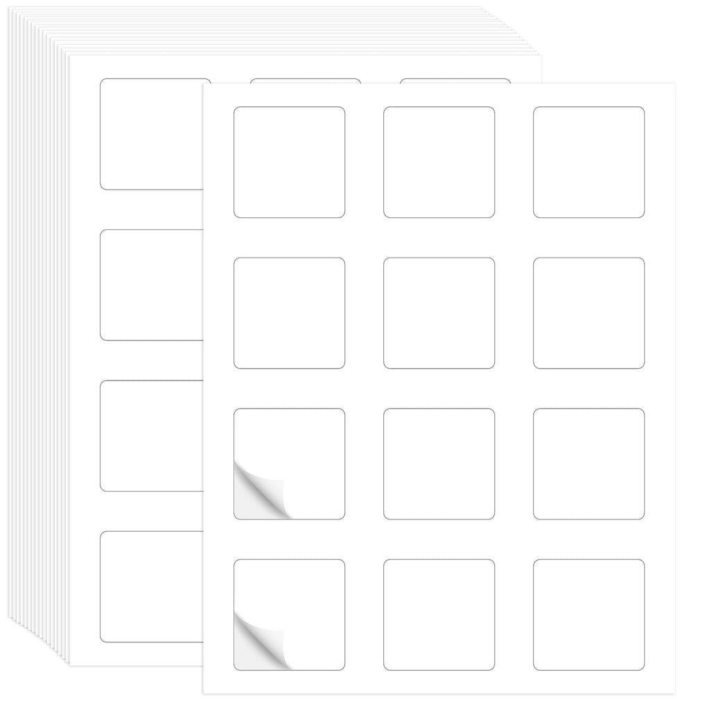 LLIKED 2" x 2" Matte Square Printable Sticker Labels, 1200 Labels 2" x 2" 100 Sheets