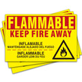 3 Pcs Flammable Keep Fire Away Decal, 9 x 14 Inch