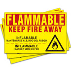 3 Pcs Flammable Keep Fire Away Decal, 9 x 14 Inch