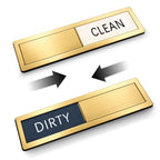 Premium Stainless Steel Clean Dirty Magnet for Dishwasher - Universal Dishwasher Clean Dirty Magnet for All Kitchen Appliances | Smooth Glide & Anti-Rust Frame (7 x 1.6 Inches) (Gold) Gold