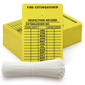 Lewtemi 100 Pcs Fire Extinguisher Inspection Tags with Zip Ties