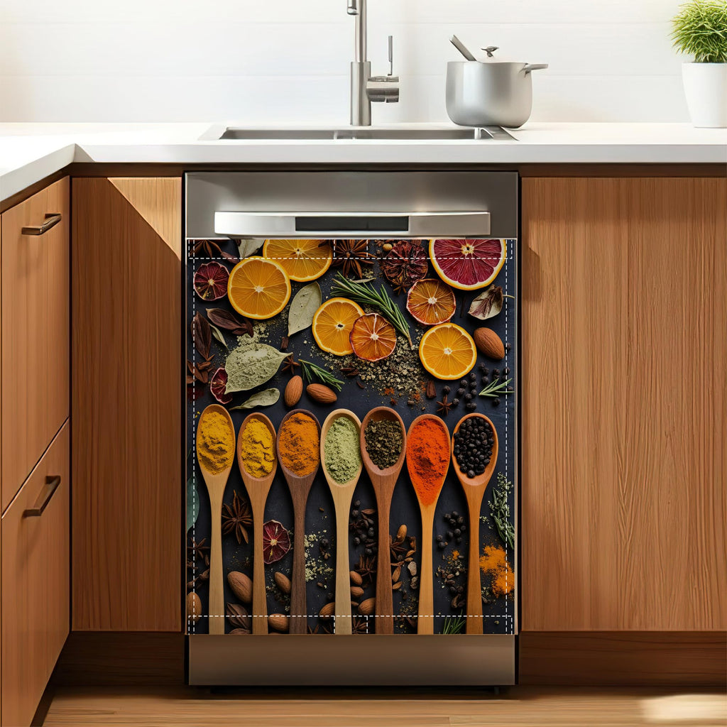 Cooking Spice Spoons Dishwasher Magnet Cover for Kitchen Décor