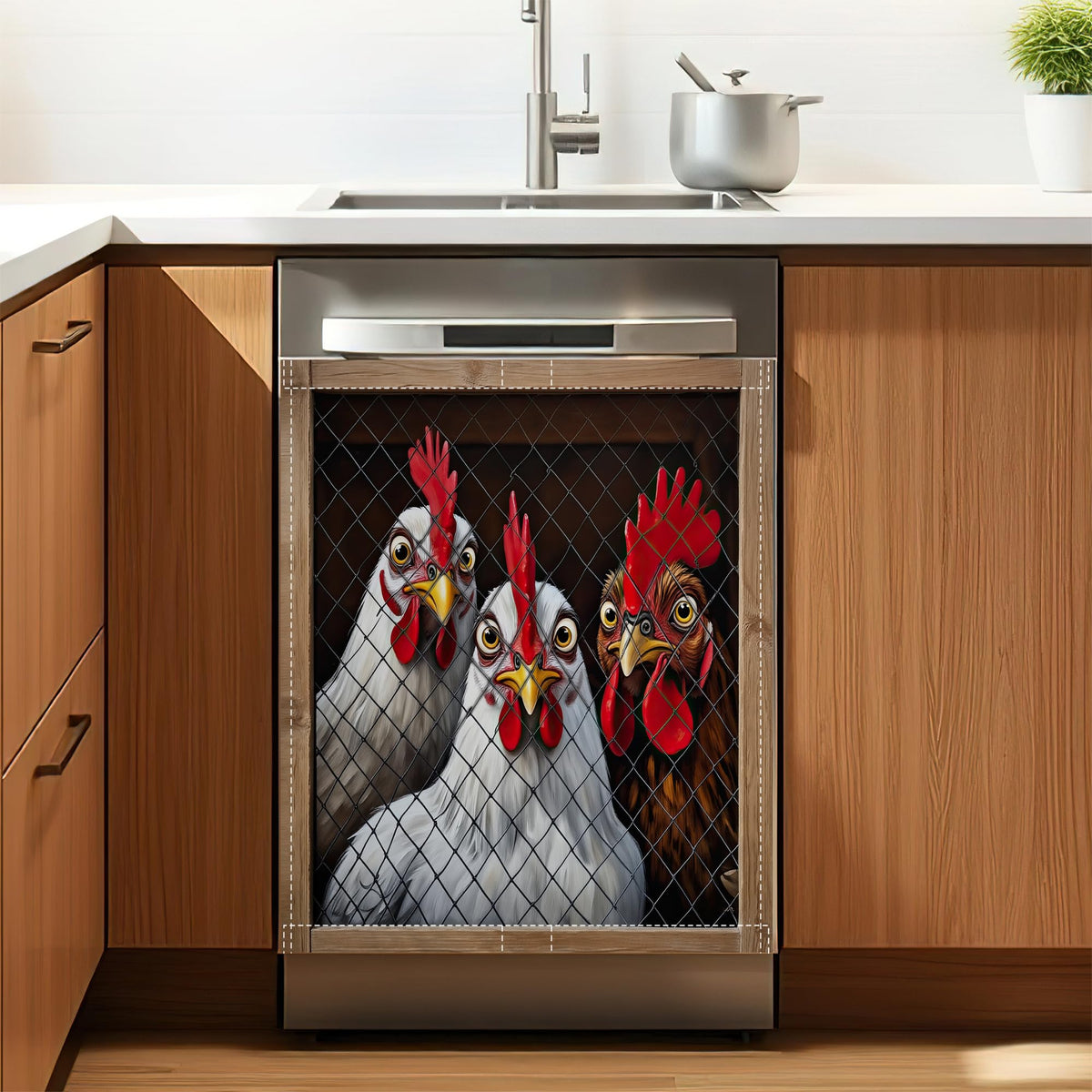 Farm Chicken Dishwasher Magnet Cover for Kitchen Décor Farm Chicken