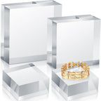 Remerry 4 Pcs Clear Acrylic Display Block 2 x 2 x 1 Inch,3 x 3 x 1 Inch