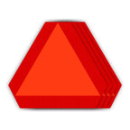 IGNIXIA (Pack of 04) Slow Moving Vehicle Sign, PVC Vinyl Decal Slow Moving Vehicle Triangle Sticker, 14”x 16” Inches Orange Base with Reflective Border, UTV, Safety Triangle Signs (4) 4