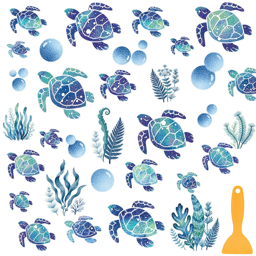 Fullhawl 30 Pcs Turtle Non Slip Shower Stickers, Cute Bathtub Safety