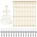 QTLCOHD 15 Sets 3 Tiered Cake Stand Hardware Kit, Zinc-Alloy, Gold Crown