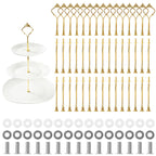QTLCOHD 15 Sets 3 Tiered Cake Stand Hardware Kit, Zinc-Alloy, Gold Crown