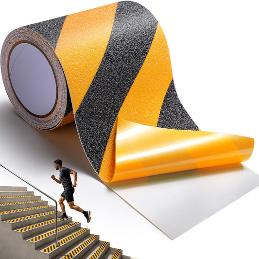 Heavy Duty Anti Slip Tape, 6in x 16FT Industrial Non Skid Traction Tape with High Friction Surface, Waterproof Safety Grip Tape for Indoor/Outdoor Stairs, Steps, Ramps, Flooring Use
