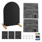 Tabletop Menu Display Stand with Magnetic Letters and Writable Board Matte Black Metal A5 Horizontal (11 × 6.7 in)