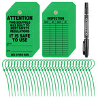 30 Pcs Scaffold Status Tag, 5.75'' x 3.25'' x 0.01'' Attention