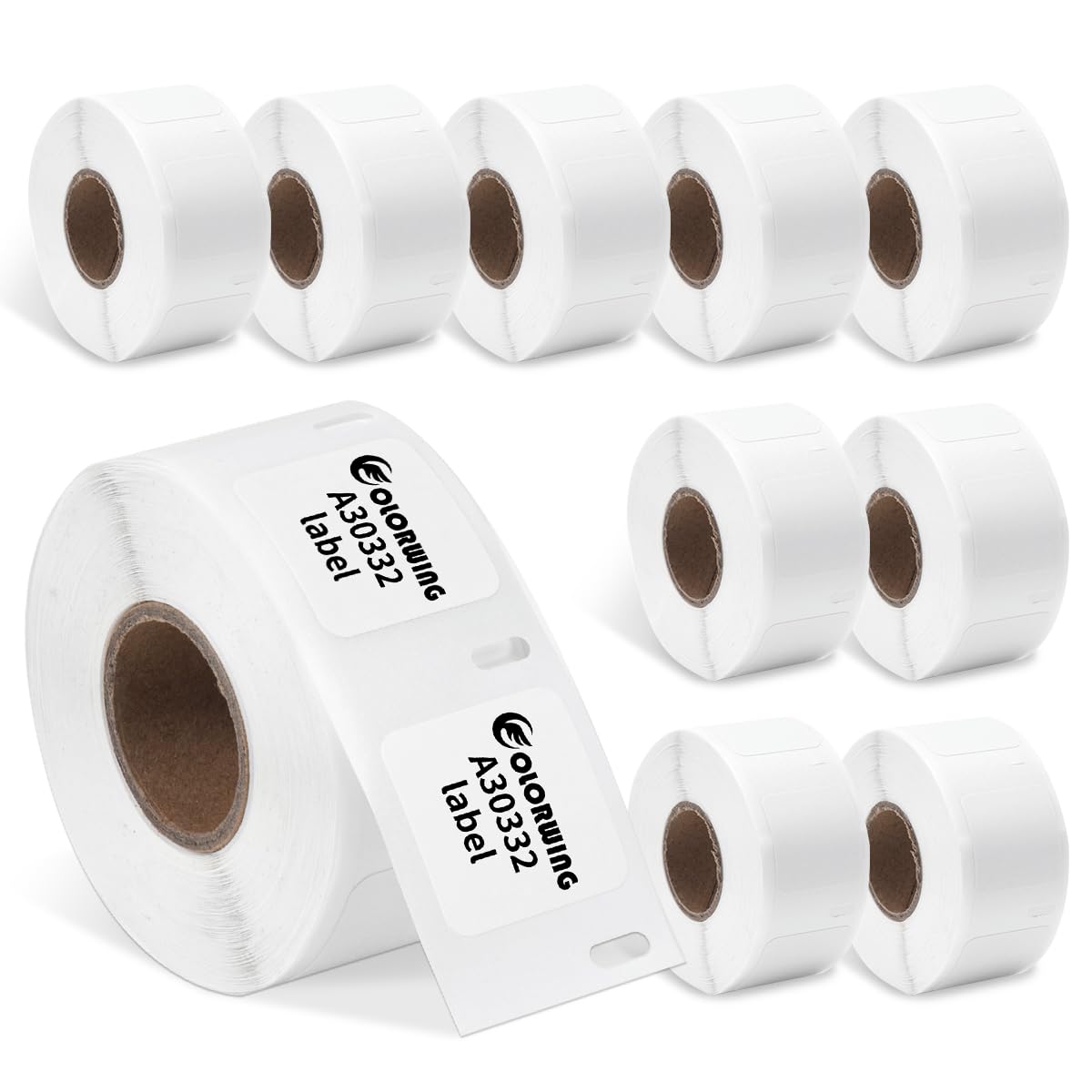 10 Rolls 30332 (1" x 1") Square Labels Compatible with DYMO Labelwriter 450 1" x 1" 10
