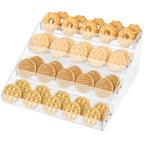 Tfwadmx 4 Tier Cookie Display Stand, Clear Acrylic Tiered Cupcake & Dessert Display Stand for Bakers, Vendors, Parties, Craft Fairs, and Market Booths