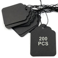 Piutouyar 200 Pcs Price Tags with Elastic String, Black, 45x35 mm 45x35 mm/1.77x1.38 inch