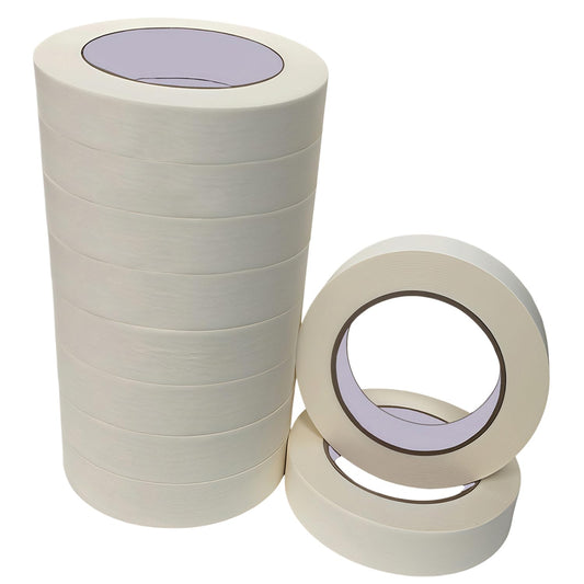 OurAura White Masking Tape, 0.75 Inch Wide x 55 Yards x 10 Rolls, Bulk Crepe Paper Painters Tape for Paint Work, Home Projects, Art Craft, School and Office (550 Yards Total) 0.75 Inch x 10 Rolls